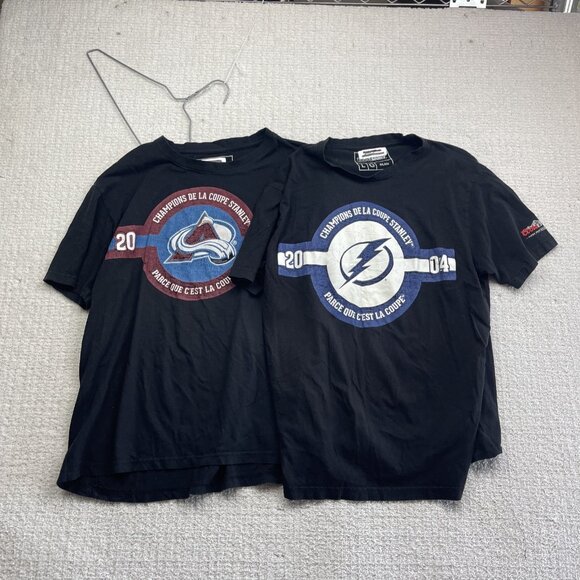 Lot x2 Men L Coors Light x  NHL Hockey Stanley Cup Champions T-Shirt Read* - Picture 2 of 14